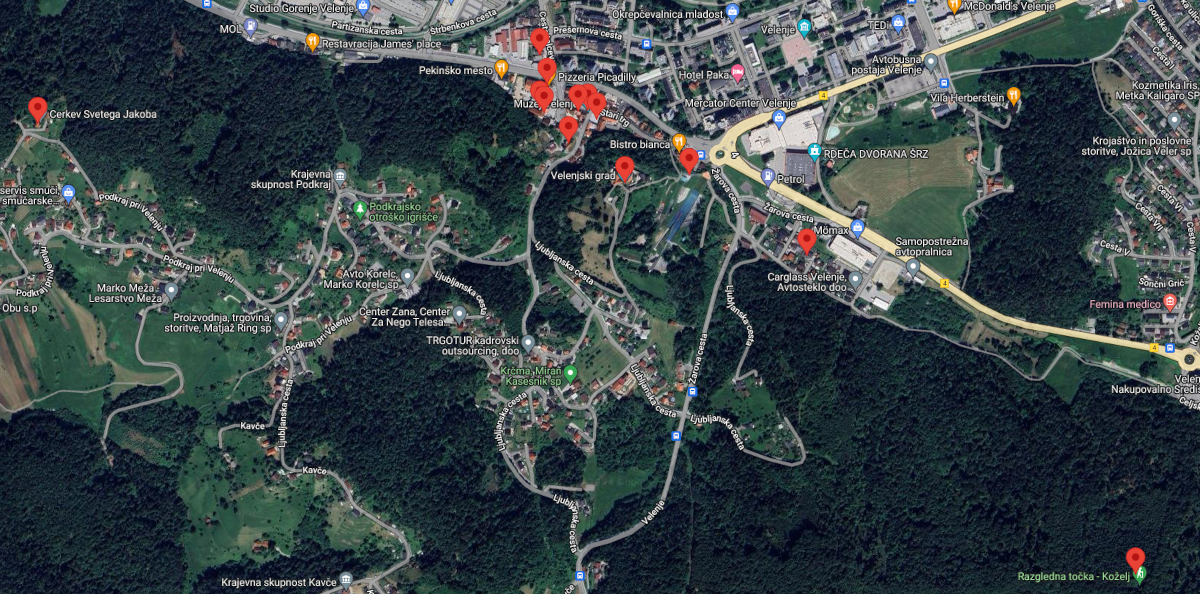  Thematic map mini destination Staro velenje  